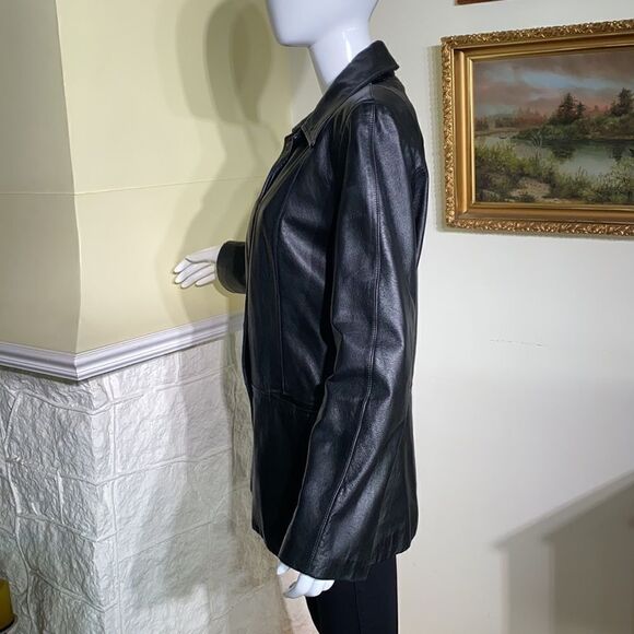 Danier Leather Black Car Length Coat - Picture 4 of 13